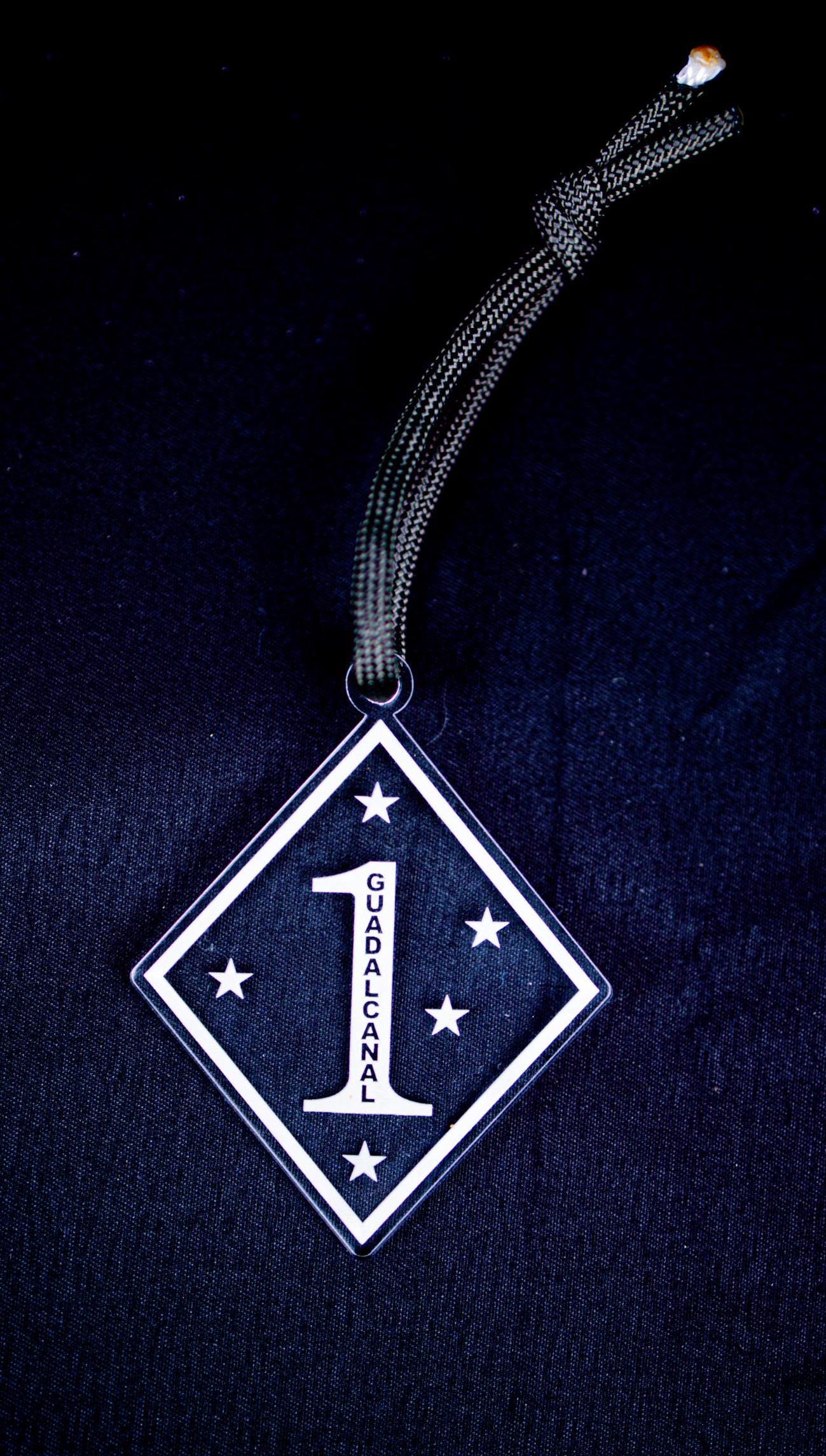 USMC 1st Marine Division Military Acrylic Ornament/Stocking Tag