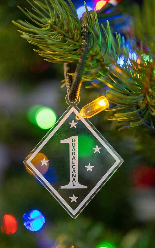 USMC 1st Marine Division Military Acrylic Ornament/Stocking Tag