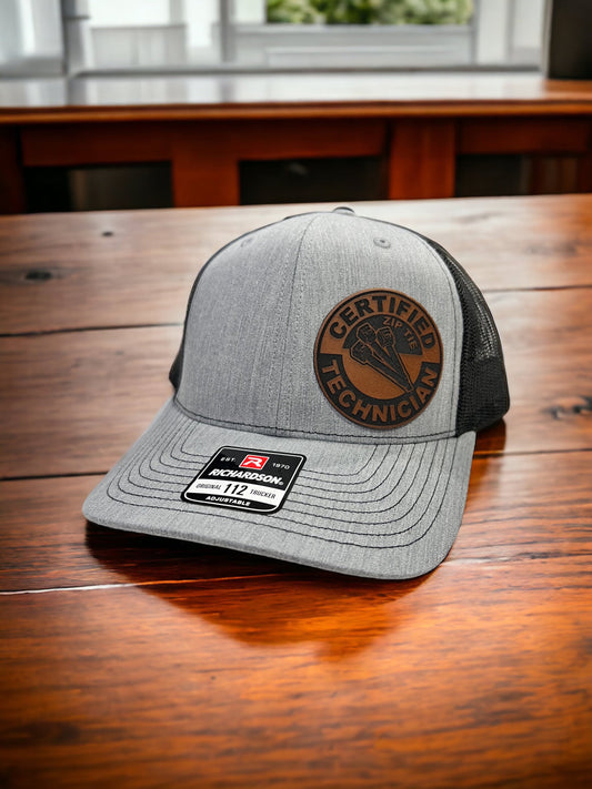 Certified ZipTie Technician Leather Hat Patch Richardson Hat