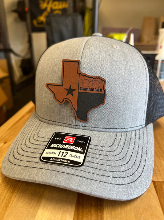 Come and Cut It Leather Hat Patch Richardson Hat