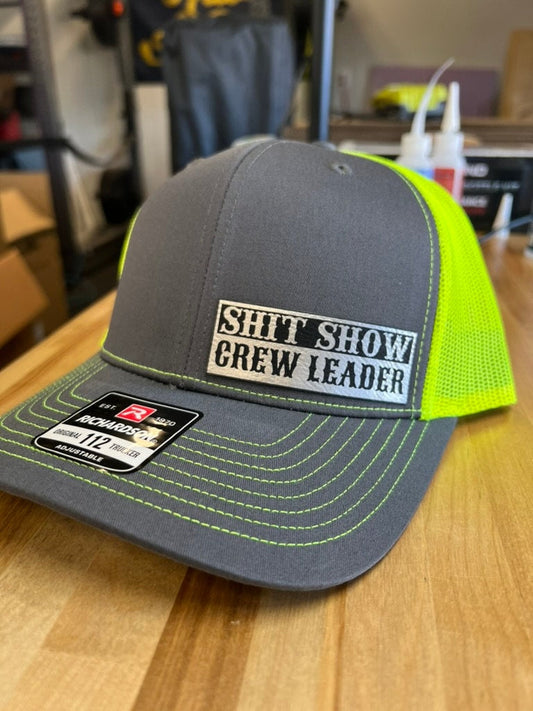 Shitshow Crew Leader Leather Hat Patch Richardson Hat