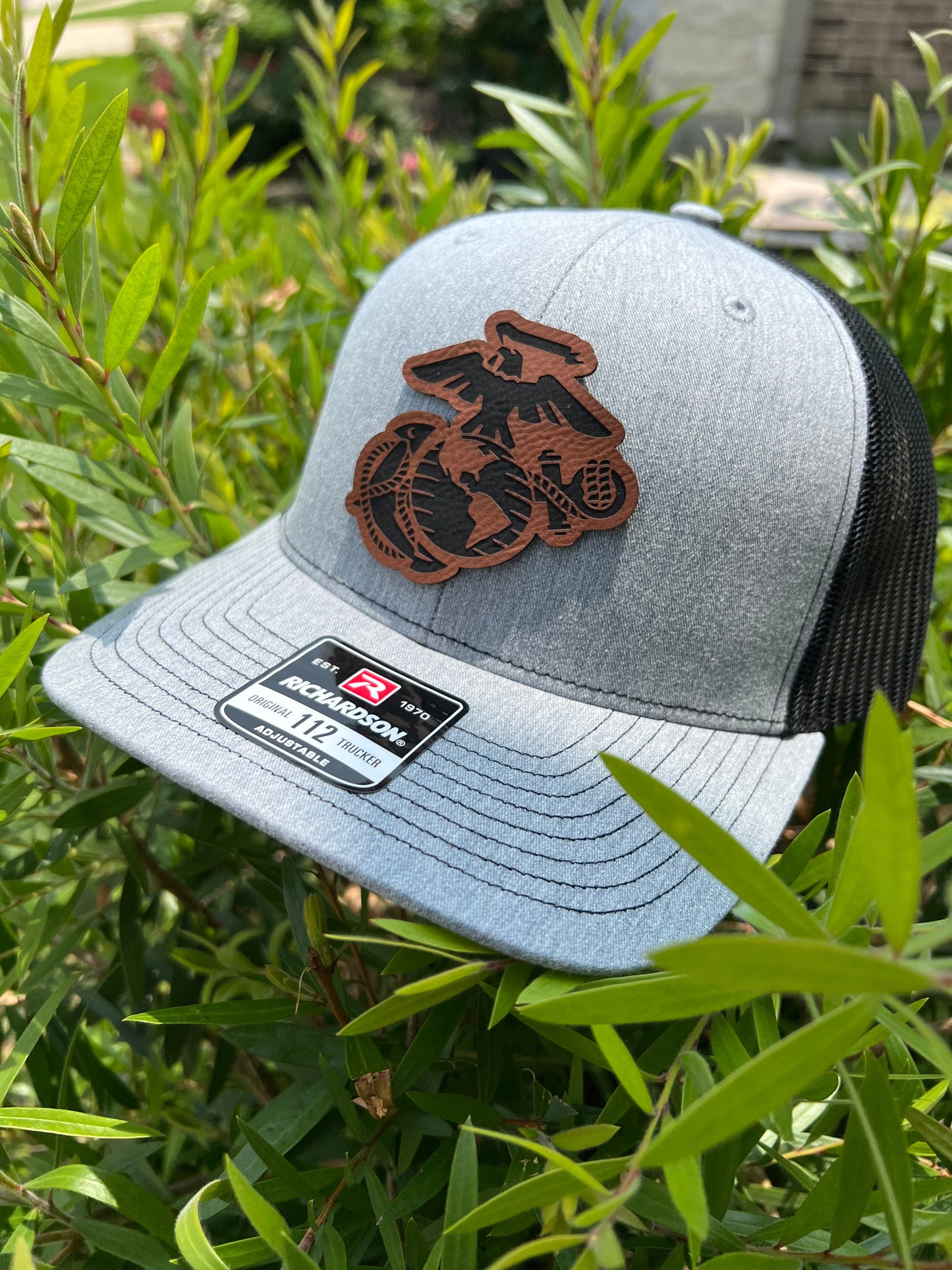 USMC EGA Leather Hat Patch Richardson Hat