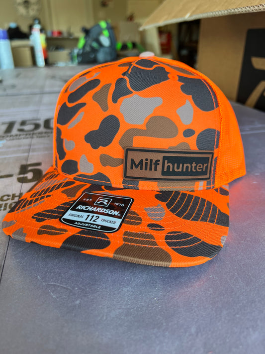 MILF Hunter Leather Hat Patch Richardson Hat