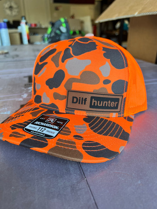 DILF Hunter Leather Hat Patch Richardson Hat